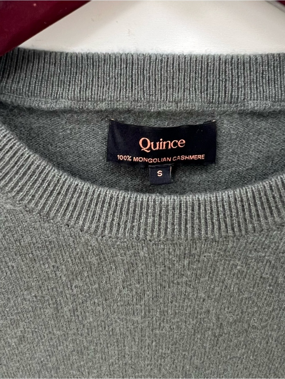 Women’s Quince Mongolian Cashmere Crewneck Sweater S Moss Green 100% Cashmere - Picture 2 of 5